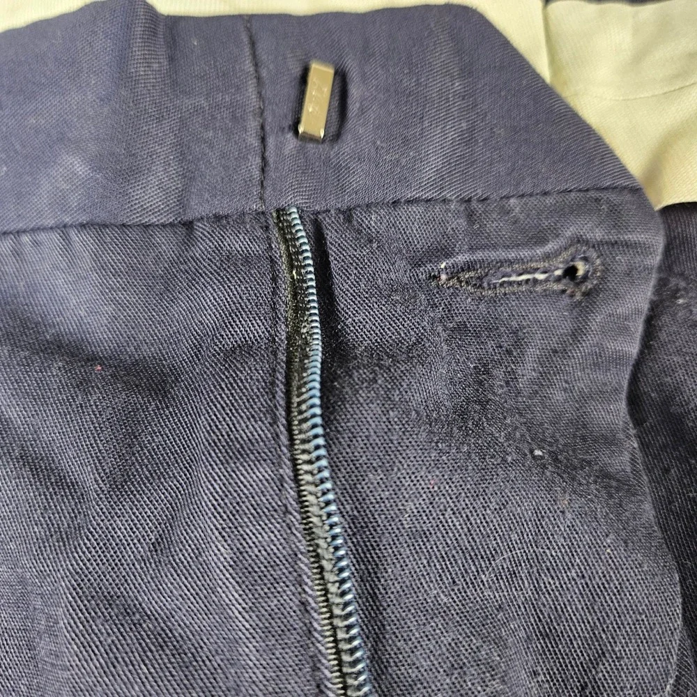 Allyn Saint George Mens 40 Navy Blue Pleated Cuffed Dress‎ Pants Made in USA